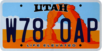 UT license plate W780AP
