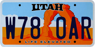 UT license plate W780AR