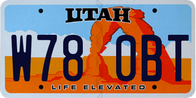 UT license plate W780BT