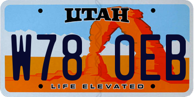 UT license plate W780EB