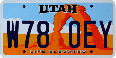 UT license plate W780EY