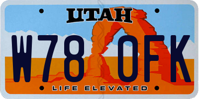 UT license plate W780FK