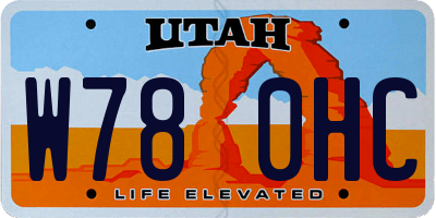 UT license plate W780HC