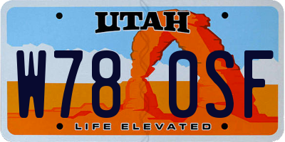UT license plate W780SF