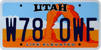 UT license plate W780WF