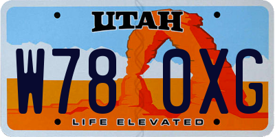 UT license plate W780XG