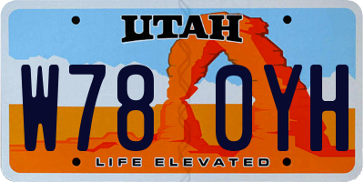UT license plate W780YH