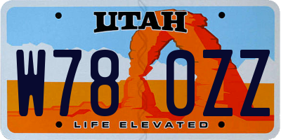 UT license plate W780ZZ