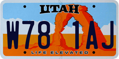 UT license plate W781AJ