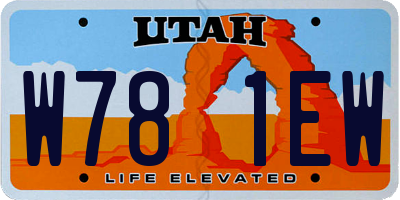 UT license plate W781EW