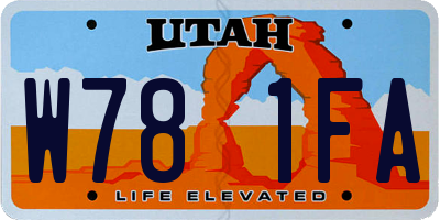 UT license plate W781FA