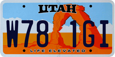 UT license plate W781GI