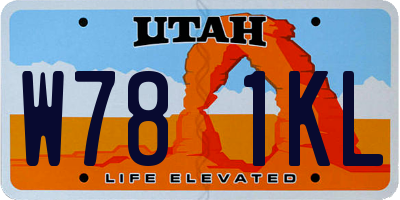 UT license plate W781KL