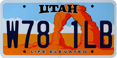 UT license plate W781LB