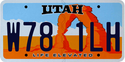 UT license plate W781LH