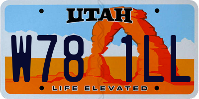 UT license plate W781LL