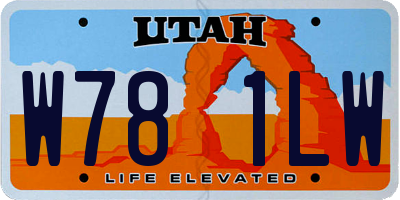 UT license plate W781LW