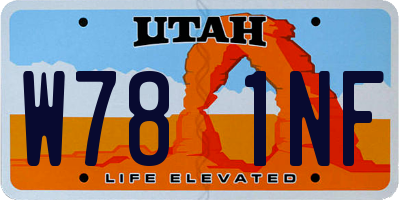 UT license plate W781NF