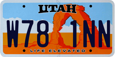 UT license plate W781NN