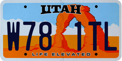 UT license plate W781TL
