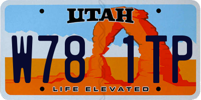 UT license plate W781TP