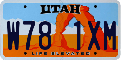UT license plate W781XM