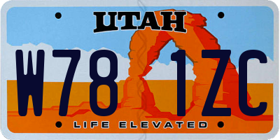 UT license plate W781ZC