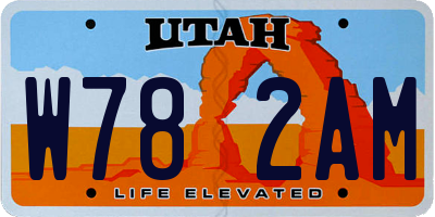 UT license plate W782AM