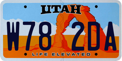 UT license plate W782DA