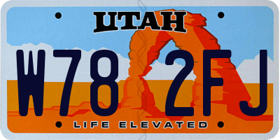 UT license plate W782FJ