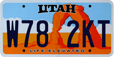 UT license plate W782KT