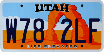 UT license plate W782LF