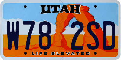 UT license plate W782SD