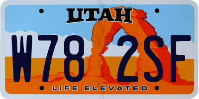 UT license plate W782SF