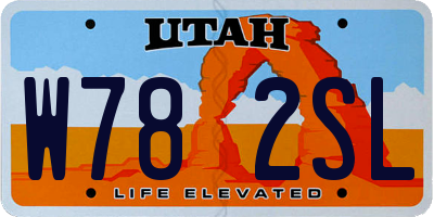 UT license plate W782SL