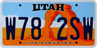 UT license plate W782SW