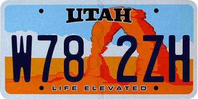 UT license plate W782ZH