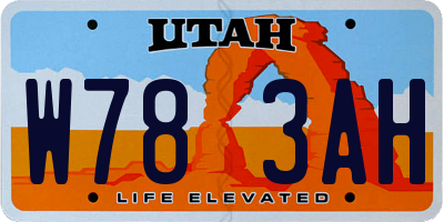 UT license plate W783AH
