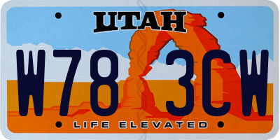 UT license plate W783CW