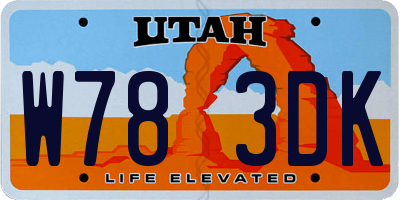 UT license plate W783DK