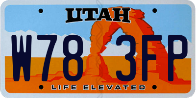 UT license plate W783FP