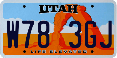 UT license plate W783GJ