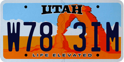 UT license plate W783IM