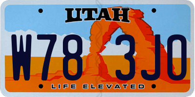 UT license plate W783JO