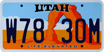 UT license plate W783OM