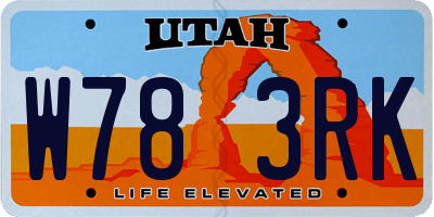 UT license plate W783RK