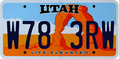 UT license plate W783RW