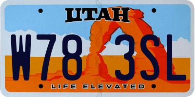 UT license plate W783SL