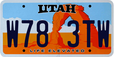 UT license plate W783TW