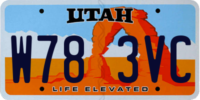UT license plate W783VC